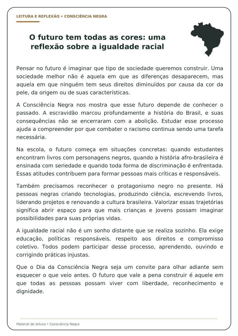 Textos sobre Consciência Negra do 6º ao 9º Ano para Imprimir material pedagógico página 10